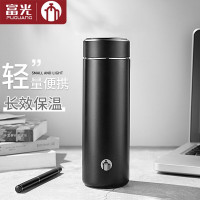 富光 茶马仕保温杯男女士316不锈钢茶水分离杯大容量商务车载办公室杯 [睿智黑]-礼盒包装 418ml