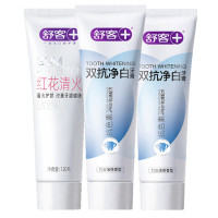 舒客双抗净白红花清火牙膏 去渍净白护龈清火 3支共440g 薄荷味(新老包装随机发)