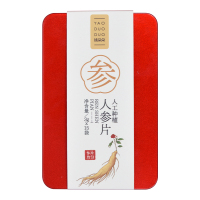 姚朵朵(YAO DUO DUO)精选人参片45克铁盒装健康美味方便快捷