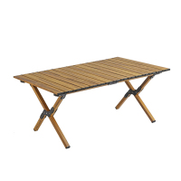 趣游帮90方管脚架木纹蛋卷长桌Y29-T