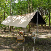 徽羚羊云沐户外大号露营野营黑胶天幕便携遮阳棚黑胶 3*3m 卡其色HLY-TM-23001