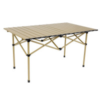 徽羚羊 户外折叠桌折叠椅露营装备蛋卷桌野外野餐野营桌椅用品 折叠长桌 95cm 卡其色HLY-ZDZ-23001