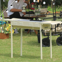 徽羚羊 云炙便携户外烧烤架淄博烧烤炉家用木炭烤炉便携可折叠碳烤架120白色HLY-SKL-22017