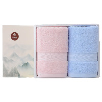 洁丽雅(Grace)抗菌毛巾2条礼盒装 纯棉毛圈成人加大毛巾柔软吸水 76*35cm 110g #6732