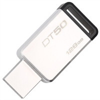 金士顿(KINGSTON) 金属U盘 DT50 USB3.1 128GB 高速车载U盘 黑色 单个装