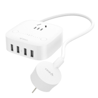 公牛GN-U201T 2.4A 4USB 定时充电插1位2开 1.5米 单个装