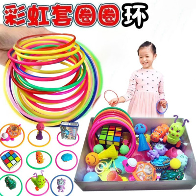 筱彩蝶 儿童实心套环圈玩具 10个圈+25玩具套装 单套装