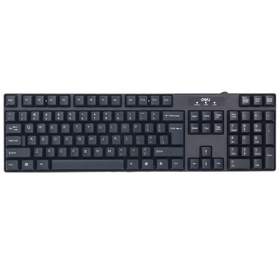 得力(deli) 有线键盘2168 游戏键盘 防水薄款 黑色