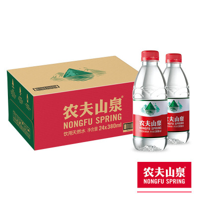 农夫山泉 饮用水 饮用天然水 380ml*24瓶 整箱装