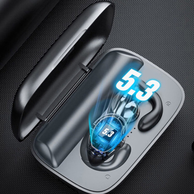捷卫士 S19 蓝牙耳机真无线骨传导概念开放耳夹式不入耳运动耳机苹果华为小米通用-黑色 单个装