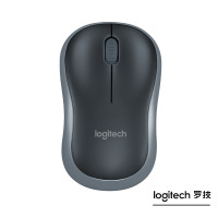罗技(Logitech) M186办公鼠标 家用笔记本电脑Mac兼容无线外设 左右手通用 灰色 单个装