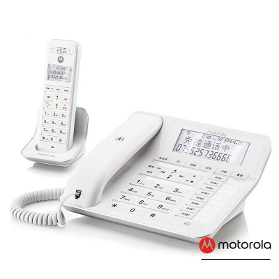 摩托罗拉(Motorola)C7001C 数字无绳录音电话机 子母机 家用办公室座机 中文菜单 一拖一 单台装
