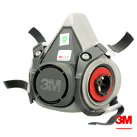 3M 防毒面具半面罩头戴式防护面具主体需搭配配件使用 6200 1个装