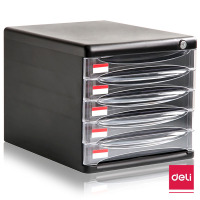 得力(deli) 五层桌面文件柜 9795 270mm*260mm*360mm 黑色 单只装
