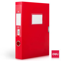 得力(deli) 中国红档案盒 63204 _55mm 红色 12个/包 单包装