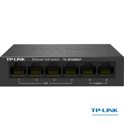 TP-LINK 6口百兆4口poe交换机 TL-SF1006LP 楼道型监控网络集线分线分流器 单台装