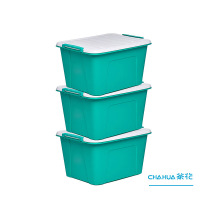 茶花(CHAHUA)衣物整理箱收纳箱 C28005 40.6*34.4*25.2CM 25L 绿色 单个装