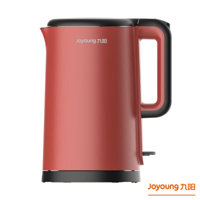 九阳(Joyoung)电热水壶双层烧水壶自动断电开水煲 K17FD-W6350 食品级304不锈钢1.7L 红色 单套装