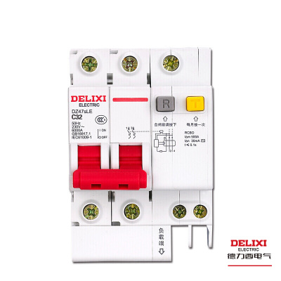 德力西(DELIXI) 漏电保护器空气开关 断路器 DZ47sLE 2P C 32A 白色 单个装