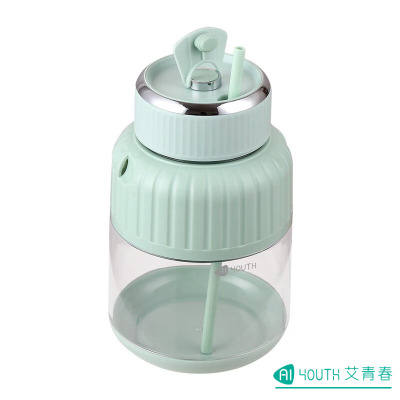 艾青春(AIYOUth)榨果汁桶PW-0912叶304不锈钢刀头 杯体、吸管、USB充电线、说明书850ML浅绿色单套装