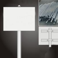 得力(deli)空白铝板加工折边抱箍铝槽反光铝标识牌交通牌广告牌户外立柱定制 单个装