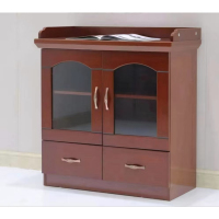 泓仪 两门木质茶水柜800*400*850mm 胡桃色 单组装