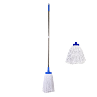 b2V 老式白色纯棉吸水线绳拖把不锈钢杆 单把装