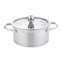 丽佳厨具 201不锈钢火锅单人小锅带盖电磁炉专用16cm口径 单个装