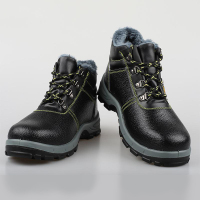 心橙 冬季加绒保暖劳保鞋男防砸防刺穿工地安全鞋耐磨防滑牛皮鞋防寒劳保鞋 单双装 (尺码备注)