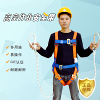 b2V 全身五点式高空作业安全带双大钩缓绳冲国标双绳架子工安全带 单套装