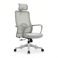 泓仪M37灰色带头枕办公转椅