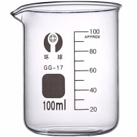 纳仕徳 SY2003 玻璃烧杯 量杯耐高温烧杯化学实验器材 玻璃量杯 100mL(2个装)