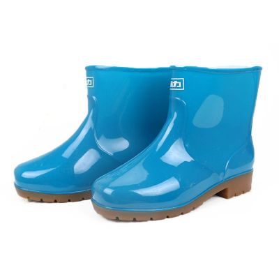上海回力雨鞋553新款低筒雨靴 防滑牛筋底彩色工作男女水鞋 下d单备注码数 553女款蓝色 单位/双
