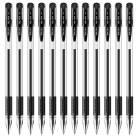 得力(deli) 6600ES中性笔0.5mm中性笔水笔 子弹头签字笔 12支/盒 黑色