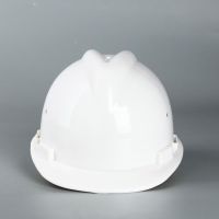 国标材质高强度ABS V型 白色两侧带透气孔安全帽免费印字 单位 顶