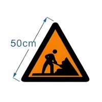三角标志牌 前方施工 50cm 晶彩格 单位/块