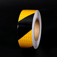 黄黑斜纹晶格反光贴货车车身反光膜道路交通标识消防安全警示胶带 30cm宽*25米长 单位/卷