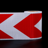 白红箭头晶格反光贴货车车身反光膜道路交通标识消防安全警示胶带 5cm宽*25m长 单位卷