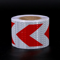 白红箭头晶格反光贴货车车身反光膜道路交通标识消防安全警示胶带 20cm宽*25m长 单位/卷