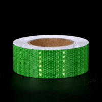 深绿色晶格反光贴车身反光胶带夜光消防安全警戒线标识贴道路交通 20cm宽*25m长 单位/卷