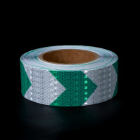 白绿箭头反光贴警示贴车身夜光标识道路交通警戒线反光胶带膜 20cm宽*25m长 单位/卷