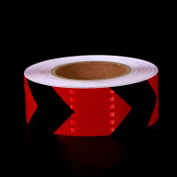 红黑箭头晶格反光贴车身反光胶带箭头道路交通标识贴纸消防警戒线 30cm宽*25米长 单位/卷