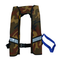 充气式救生衣 便携式自动充气救生衣成人大浮力背心专业钓鱼救援 手动款 迷彩棕反光 单位/个