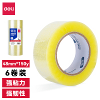 得力得胜JD554封箱胶带48mm*150y*45μm(透明黄)(6卷/筒)