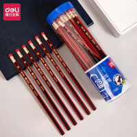 得力HC905-2B_红黑抽条2B铅笔(混)(30支/筒)