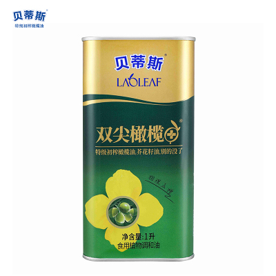 贝蒂斯芥花橄榄双尖调和油1L罐装