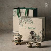 万仟堂飞天茗香·随手礼茶具套装 (灰白釉)