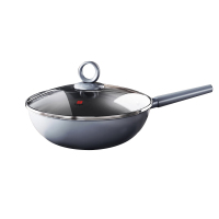 三禾 0涂层微纳不粘炒锅32cm天穹黑 LC32S1