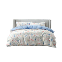 水星家纺 A类全涤印花四件套 蓝韵花影200*230cm