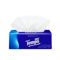 得宝软抽4层加厚经典无香可湿水餐巾纸90抽18包(新旧包装随机发货) 经典无香抽纸 4层 90抽*18包